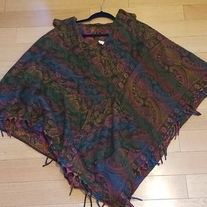 Pure Wool Colorful Poncho